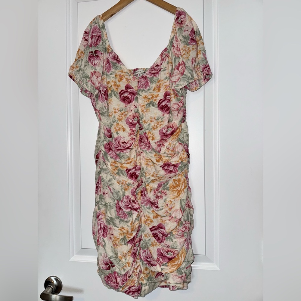 American Eagle Outfitters Floral Mini Dress Cotton Linen size Medium